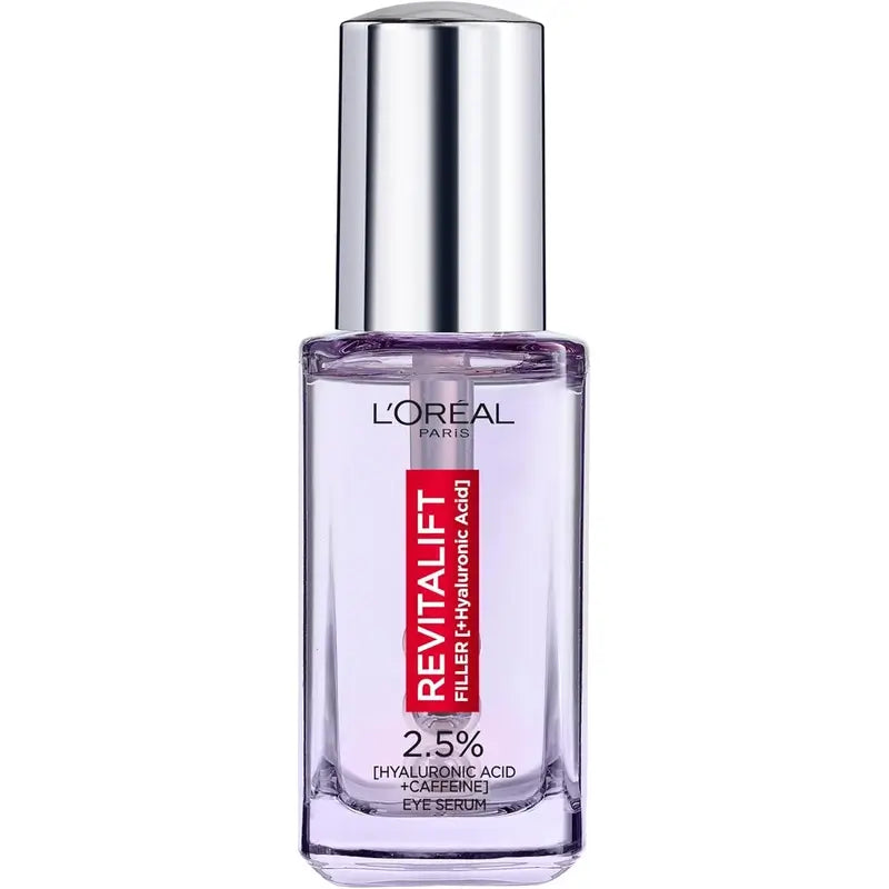 L'Oréal Paris Revitalift Filler -silmäseerumi: 2,5 % hyaluronihappoa ja kofeiinia, kolminkertainen roll-on-sovitin