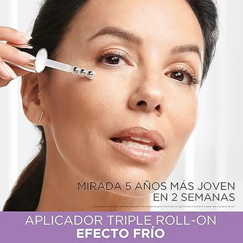 L'Oréal Paris Revitalift Filler -silmäseerumi: 2,5 % hyaluronihappoa ja kofeiinia, kolminkertainen roll-on-sovitin