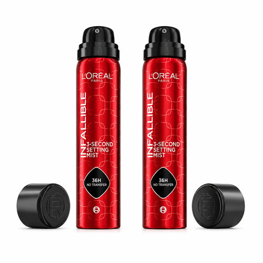 L'Oréal Paris Infaillible 36H -kiinnityssuihke, veden- ja öljynkestävä, 2 kpl:n pakkaus