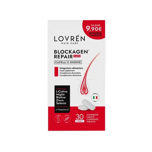 Lovrén Hair Care Blockagen Repair Caps -ravintolisä, 30 kapselia