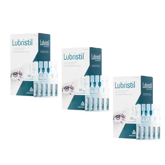 Lubristil-hyaluronaatti silmien kuivumiseen, pakkaus 3 x 30 kertakäyttöannosta