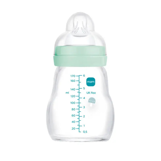 Mam Baby Feel Good -lasipullo, mattasininen, 170 ml 