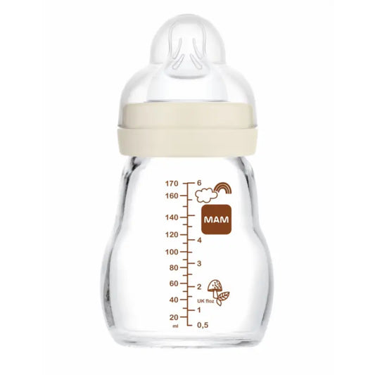 Mam Baby Feel Good -lasipullo, neutraali, mattapintainen, 170 ml