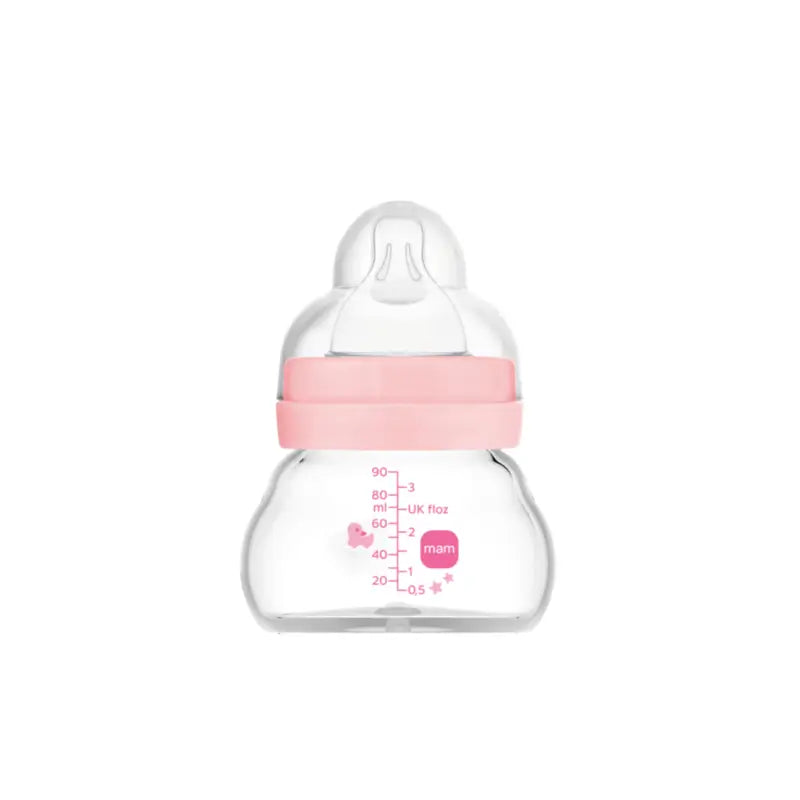 Mam Baby Feel Good -lasipullo, mattapinkki, 90 ml 
