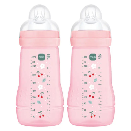 Mam Baby Easy Active -tutipullo, kirkkaan vaaleanpunainen, 2 x 270 ml 