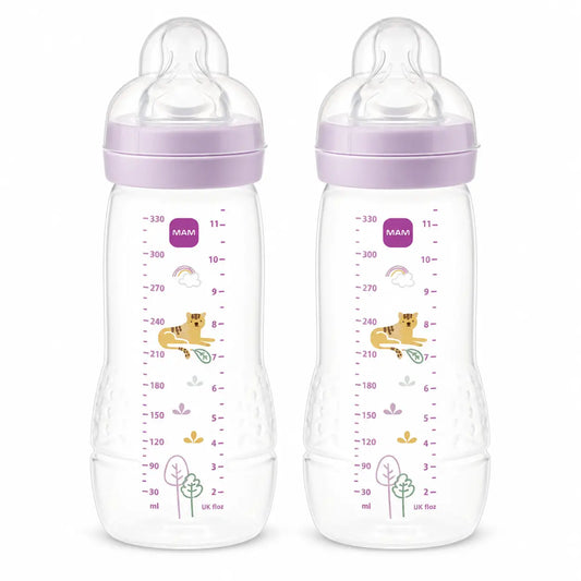 Mam Baby Easy Active -tutipullo, kirkkaan vaaleanpunainen, 2 x 330 ml
