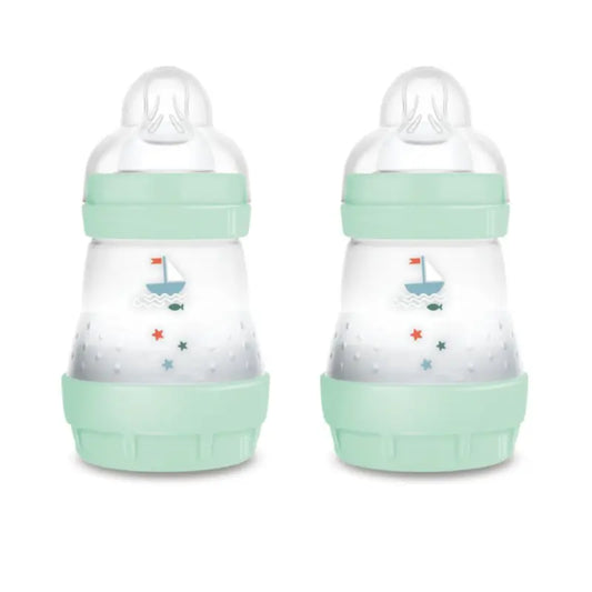 Mam Baby Easy Start -tuttipullo, koliikkia ehkäisevä, kirkkaan sininen, 2 x 160 ml 
