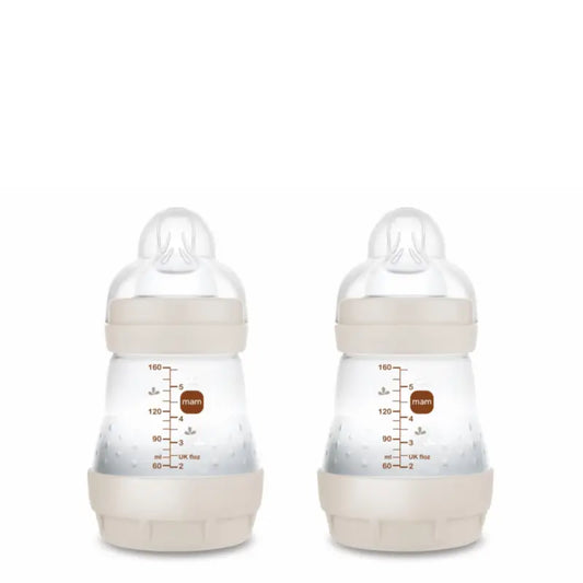 Mam Baby Easy Start -tuttipullo, ilmavaivoja ehkäisevä, neutraali, matta, 2 x 160 ml 