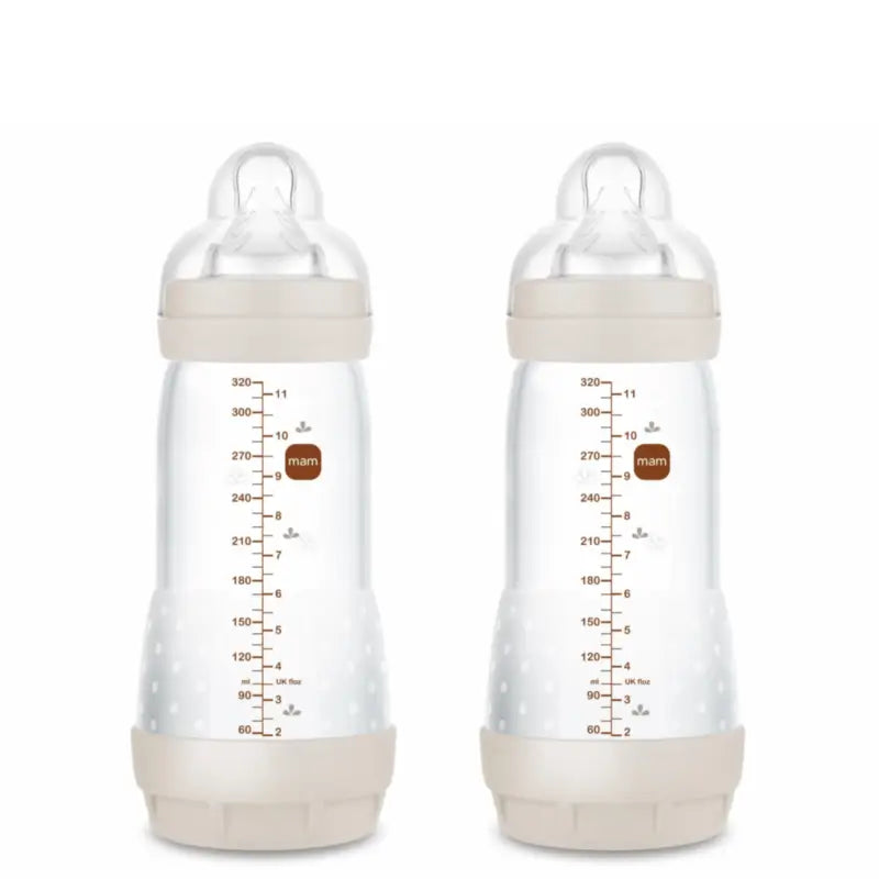 Mam Baby Easy Start -tuttipullo, kolikkovaivaa ehkäisevä, neutraali, mattapintainen, 2 x 320 ml 