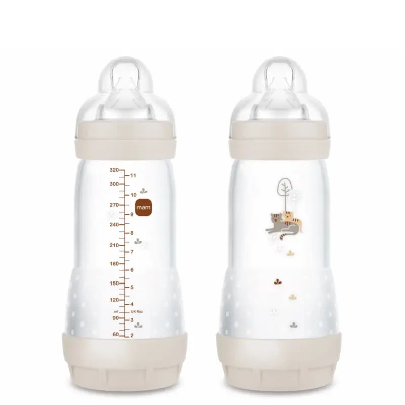 Mam Baby Easy Start -tuttipullo, kolikkovaivaa ehkäisevä, neutraali, mattapintainen, 2 x 320 ml 