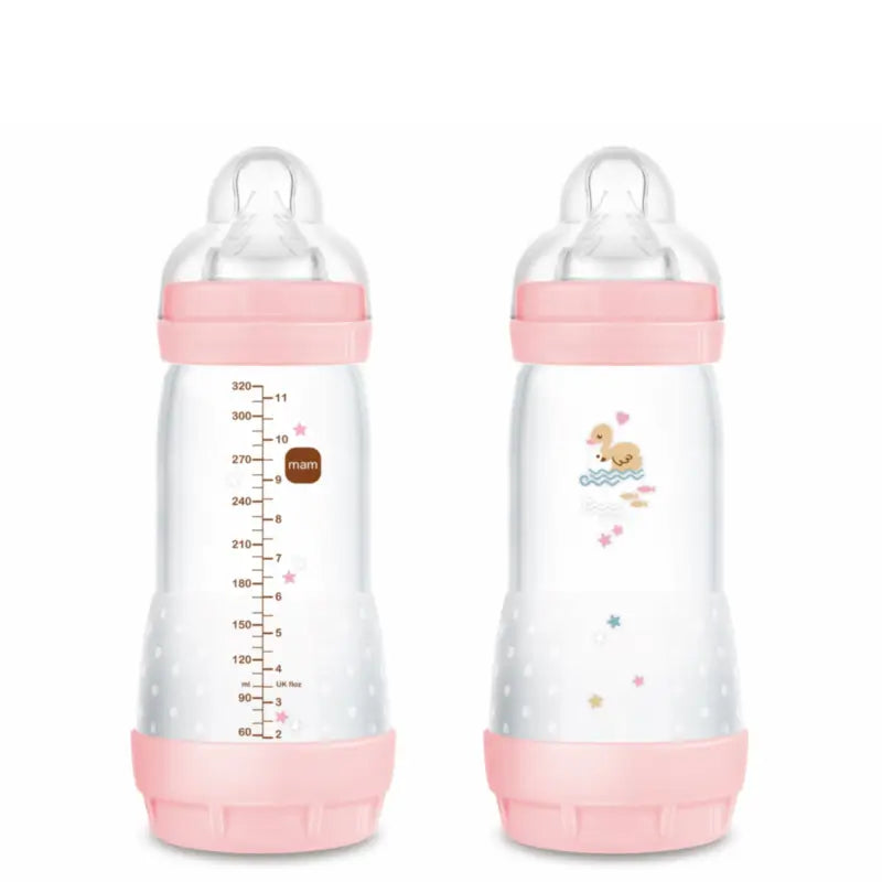 Mam Baby Easy Start -tölkkipullo, kirkkaan vaaleanpunainen, 2 x 320 ml 