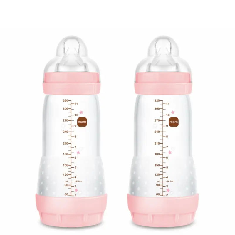 Mam Baby Easy Start -tölkkipullo, kirkkaan vaaleanpunainen, 2 x 320 ml 