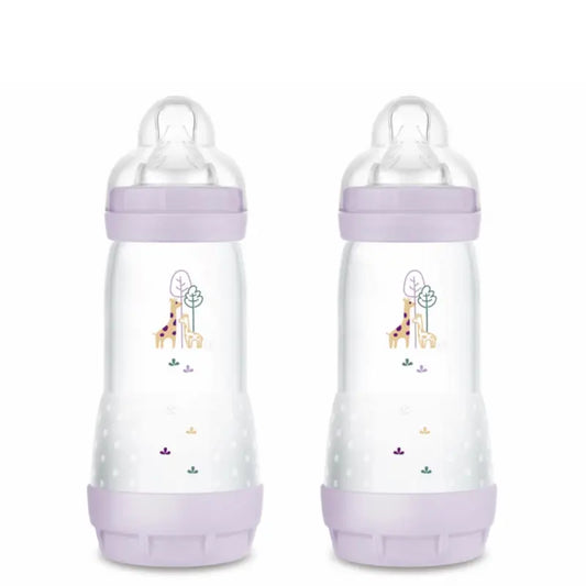 Mam Baby Easy Start -tummansininen, matta, koliikkia ehkäisevä tuttipullo, 2 x 320 ml 