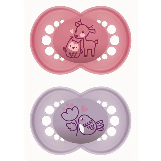 Mam Baby Pacifier Original Latex Pink Animal +6M, 2 Units