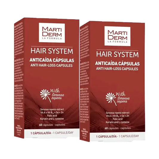 Martiderm Hair System -kapselit hiustenlähtöä vastaan, pakkaus 2 x 60 kapselia