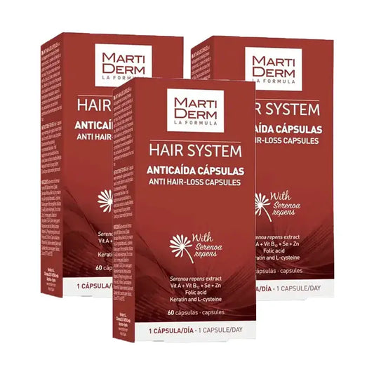 Martiderm Hair System -kapselit hiustenlähtöä vastaan, pakkaus 3 x 60 kapselia
