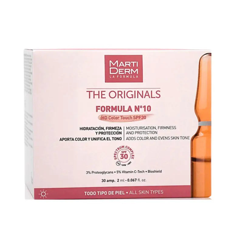 Martiderm The Originals Formula Nº10 Hd Colour Touch SPF 30, 30 Ampoules