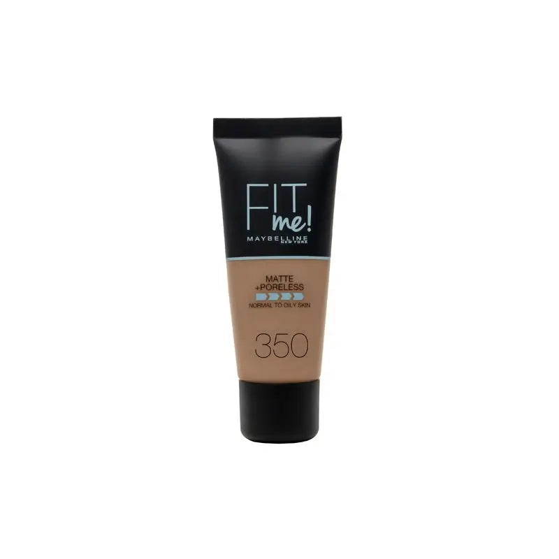 Maybelline New York Fit Me Mate -meikkivoide, joka supistaa ihohuokosia, sävy 350 Caramel, sopii tummille ihotyypeille ja -sävyille – 30 ml