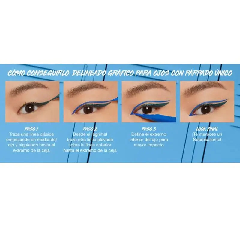 Maybelline New York Hyper Precise -silmärajauskynä, tarkka, pitkäkestoinen, vedenkestävä, sävy Parrot Blue