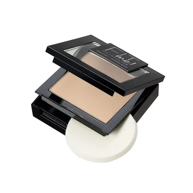 Maybelline New York Fit Me Mate -mattaava ja huokosia pienentävä puuteri, sävy 130 Buff Beige, keskivaalealle iholle. – 9 g