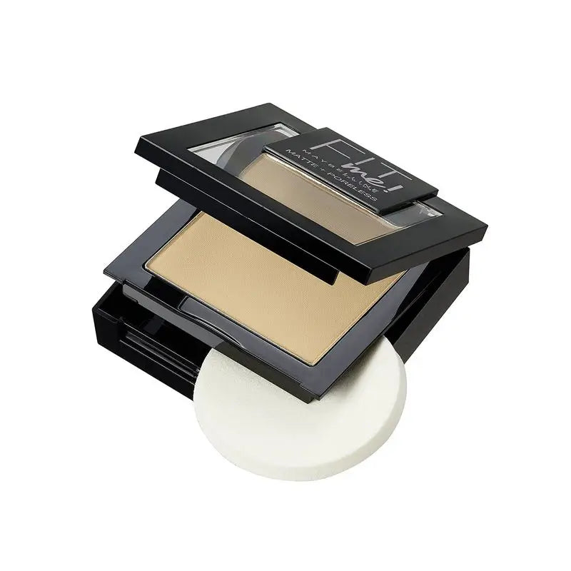 Maybelline New York Fit Me Mate -mattaava ja huokosia pienentävä puuteri, sävy 220 Natural Beige, keskitummalle iholle. – 9 g