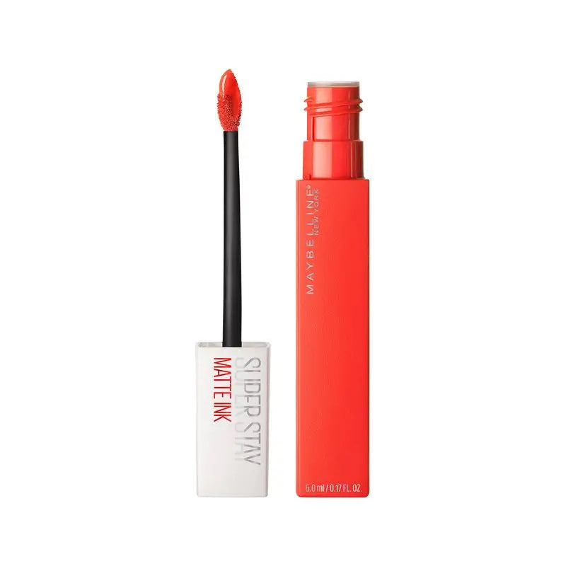 Maybelline New York Superstay Matte Ink -matta huulipuna, pitkäkestoinen, sävy 25 Heroine, väri oranssi