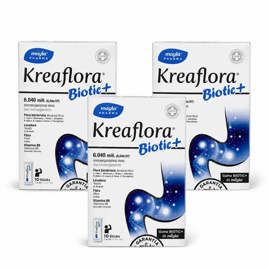 Máyla Pharma Kreaflora Biotic+ -pakkaus, 3 x 10 annospussia