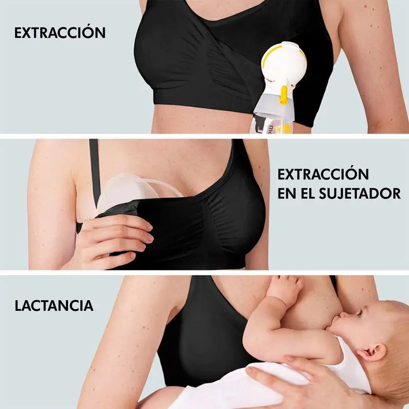 Medela 3-in-1-imetys- ja rintapumppurintaliivi, musta, XL, 1 kpl