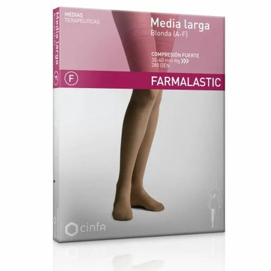 Farmalastic Long Pantyhose Strong Compression Beige, Size Small