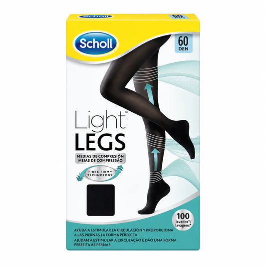 E.T. Cint Comp kevyet sukat, 60 den, Scholl Light, koko S, mustat