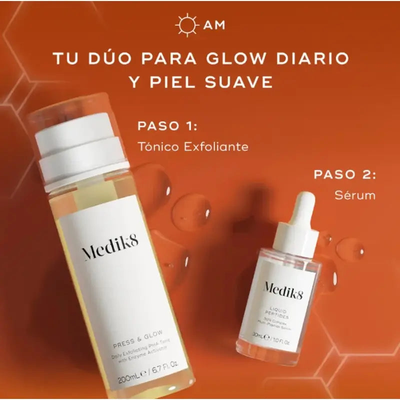 Medik8 Luminous Lift Press Glow 200 ml + Liquid Peptides 30 ml