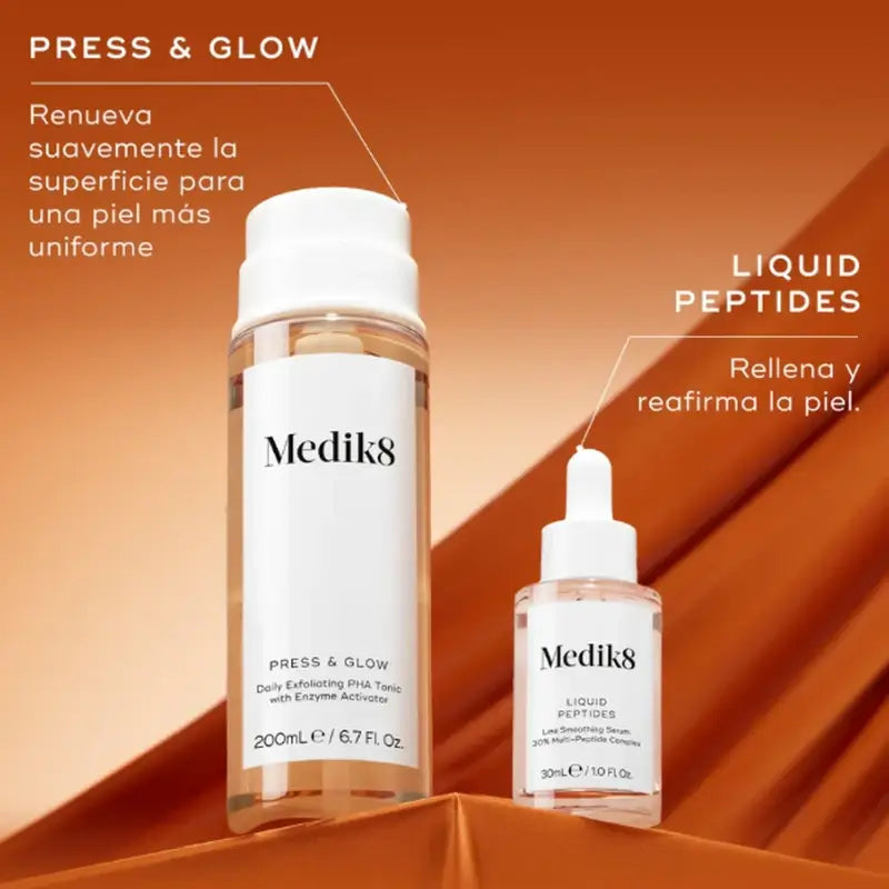 Medik8 Luminous Lift Press Glow 200 ml + Liquid Peptides 30 ml
