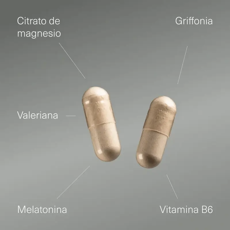 Aldous Labsin melatoniini, jossa on 5-HTP:tä, magnesiumia, valeriaanaa ja B6-vitamiinia