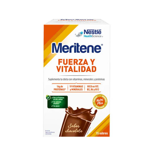 Meritene Strength & Vitality Chocolate Flavour Shake, 15 sachets x 30 g