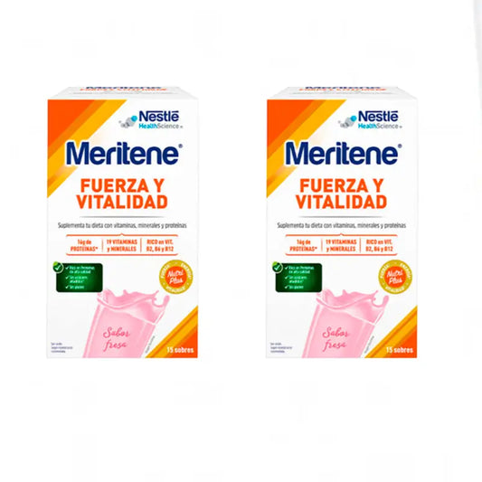 Meritene Strength & Vitality Strawberry Flavour Shake, 2 x 15 sachets 30 grams