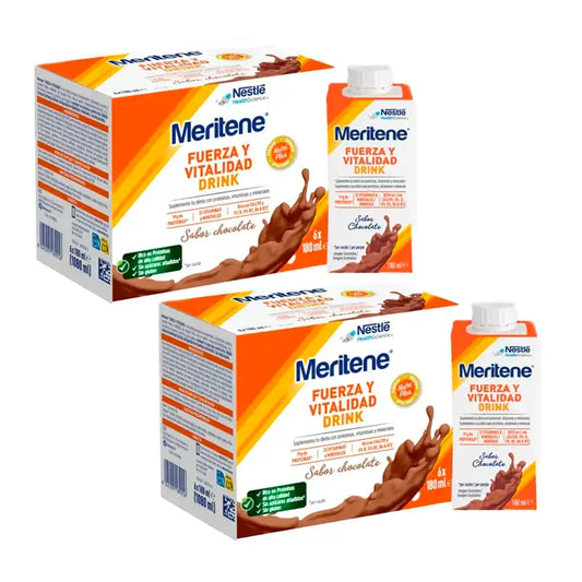 Meritene Fuerza y Vitalidad -suklaajuoma, 2 laatikon pakkaus, 6 x 180 ml