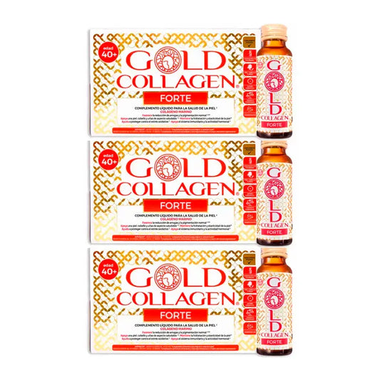 Gold Collagen Forte, pakkaus 3 x 10 x 50 ml