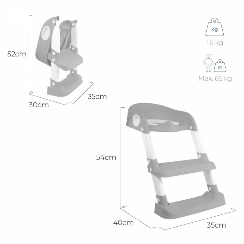 Mobiclinic Lala -taitettava lasten wc-istuin, harmaa ja valkoinen