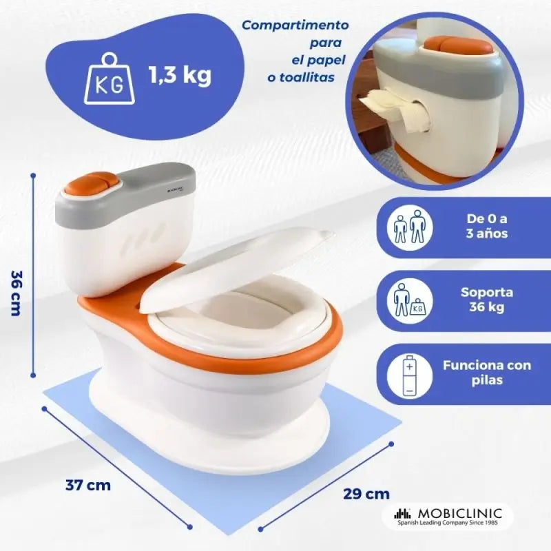 Mobiclinic Toikid -lasten WC, 1–6-vuotiaille, oranssi
