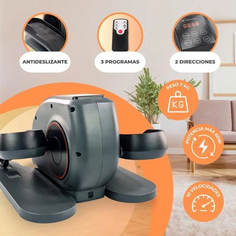 Mobiclinic Mini -elliptinen kuntopyörä, jossa on luistamattomat polkimet