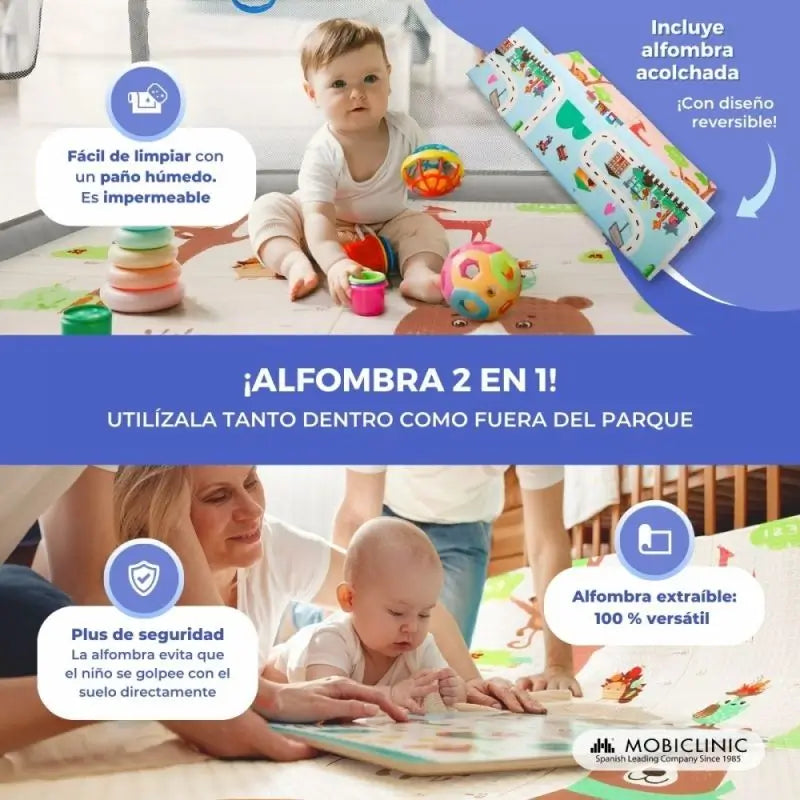 Mobiclinic Happyland -taitettava leikkipuisto, harmaa