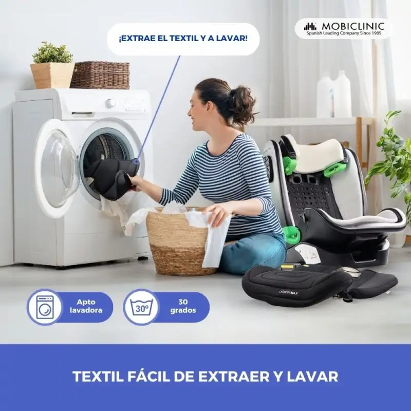 Mobiclinic Lionfix Max -lasten turvaistuin, 100–150 cm, musta