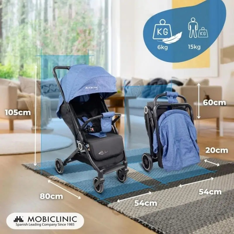 Mobiclinic Elefant-taittuva lastenratas, 15 kg, sininen