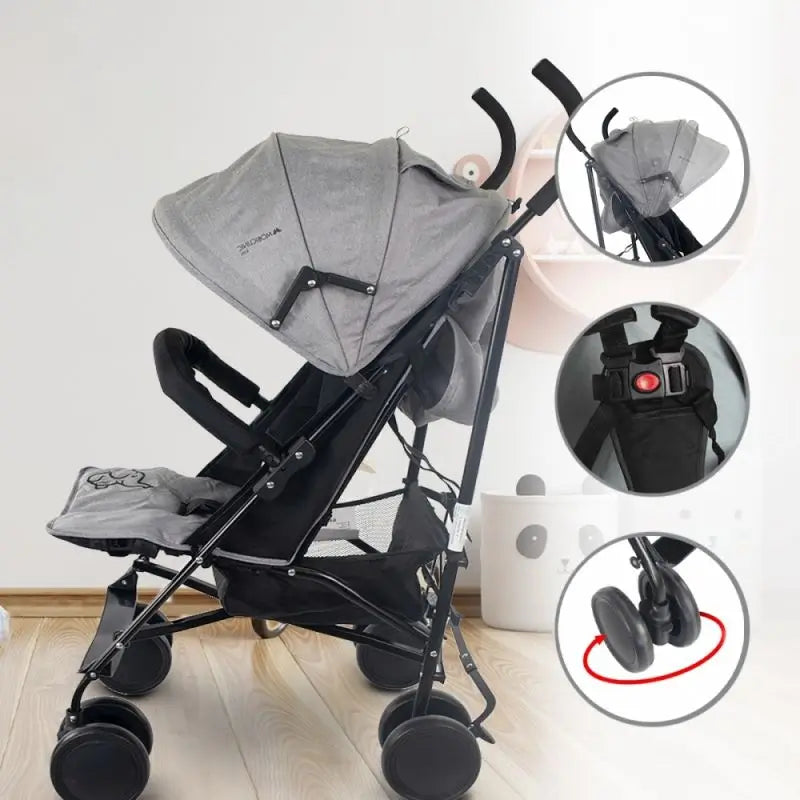 Mobiclinic Elefant-taitettava lastenratas, 15 kg, harmaa