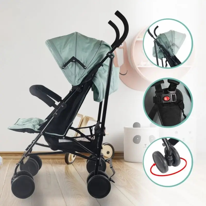 Mobiclinic Elefant-taitettava lastenratas, 15 kg, vihreä 