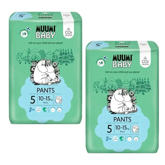 Moomin Baby -harjoitusvaipat, koko 5, 2 x 38 kpl