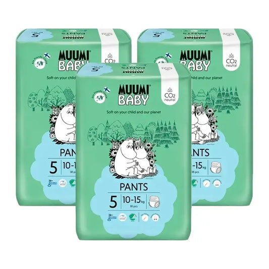 Moomin Baby -harjoitusvaipat, koko 5, 3 x 38 kpl