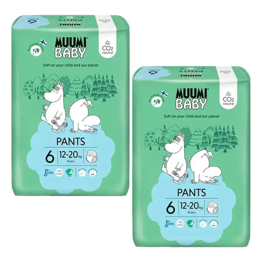 Moomin Baby -harjoitusvaipat, koko 6, 2 x 36 kpl