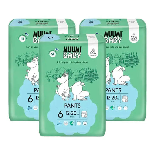 Moomin Baby -harjoitusvaipat, koko 6, 3 x 36 kpl