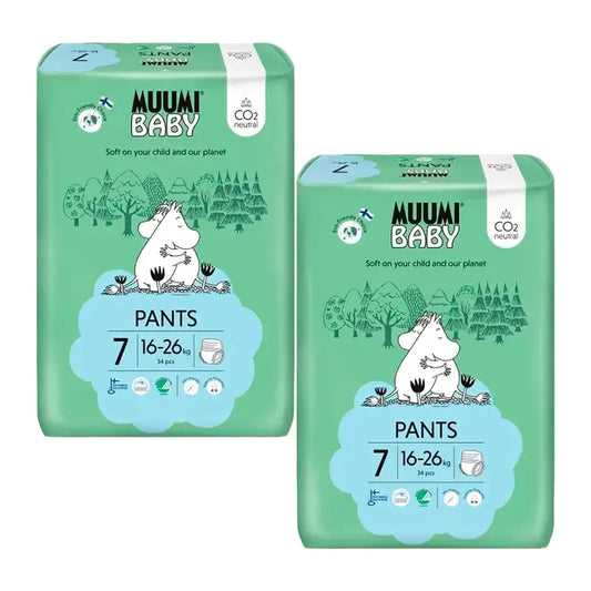 Moomin Baby -harjoitusvaipat, koko 7, 2 x 34 kpl